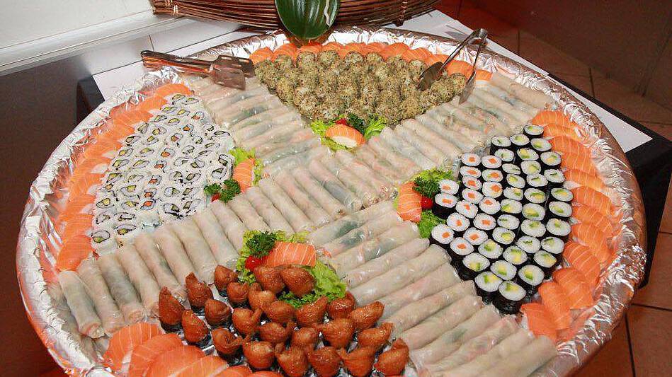 Vegan sushi platter at Vegetasia