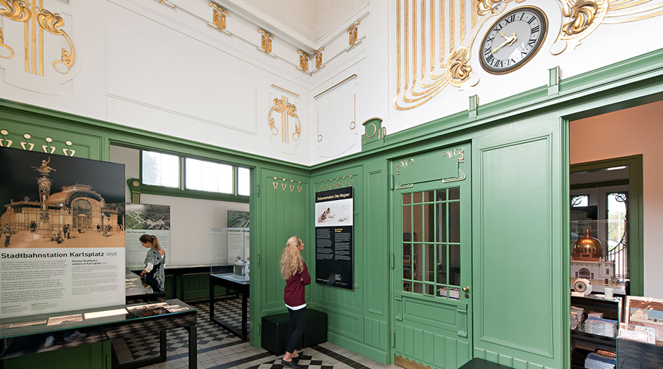 Pavillon d’Otto Wagner Karlsplatz l’Art nouveau