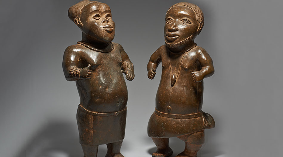 Dos enanos de la corte Reino de Benín Weltmuseum Viena