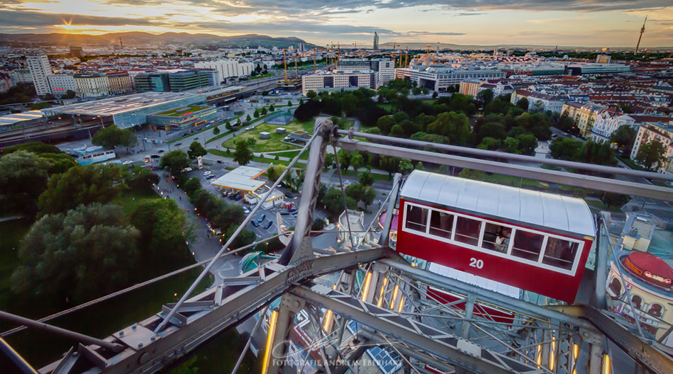 Vista panoramica della Ruota Riesenrad di Vienna